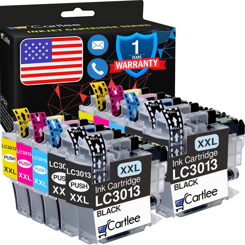 Cartlee 10-Pack Compatible Ink Cartridges Replacement for Brother LC3013 LC-3013 Ink Cartridges BK/C/M/Y LC3011 for Brother LC3011 LC 3013 Printer (4BK, 2X C/M/Y) - Image 1